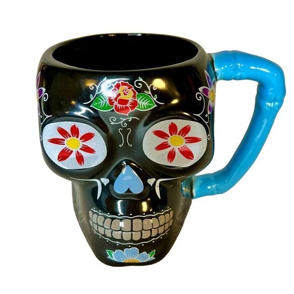 Day Of The Dead Calavera Figural Mug Sugar Skulls 17oz Coffee Mug New - Picture 1 of 8